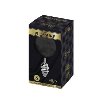 Metal Anal Fluffly Twist Plug S - Black Metal Anal Fluffly Twist Plug S - Black