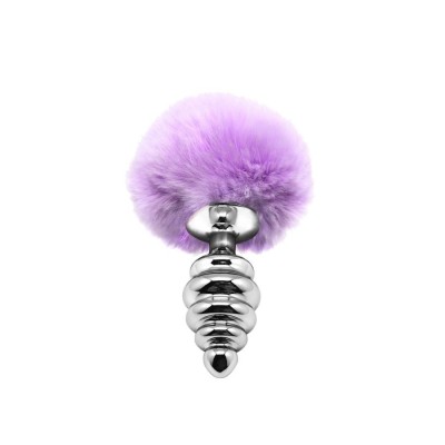Metal Anal Fluffly Twist Plug M - Pink Metal Anal Fluffly Twist Plug M - Pink