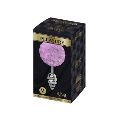 Metal Anal Fluffly Twist Plug M - Pink Metal Anal Fluffly Twist Plug M - Pink