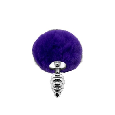 Metal Anal Fluffly Twist Plug S-Dark Pur Metal Anal Fluffly Twist Plug S-Dark Pur