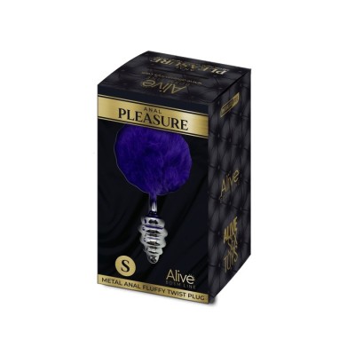 Metal Anal Fluffly Twist Plug S-Dark Pur Metal Anal Fluffly Twist Plug S-Dark Pur