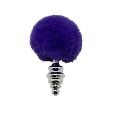 Metal Anal Fluffly Twist Plug M-Dark Pur Metal Anal Fluffly Twist Plug M-Dark Pur