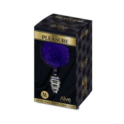 Metal Anal Fluffly Twist Plug M-Dark Pur Metal Anal Fluffly Twist Plug M-Dark Pur