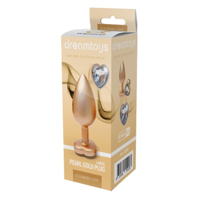 GLEAMING LOVE PEARL GOLD PLUG LARGE GLEAMING LOVE PEARL GOLD PLUG LARGE