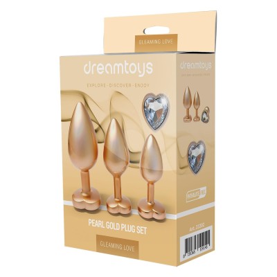 GLEAMING LOVE PEARL GOLD PLUG SET GLEAMING LOVE PEARL GOLD PLUG SET