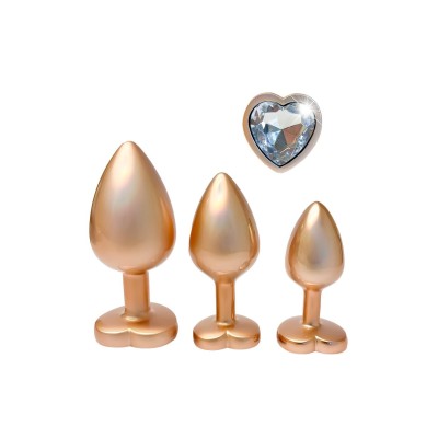 GLEAMING LOVE PEARL GOLD PLUG SET GLEAMING LOVE PEARL GOLD PLUG SET