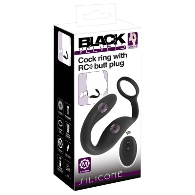 Black Velvets Cock ring w butt Black Velvets Cock ring w butt
