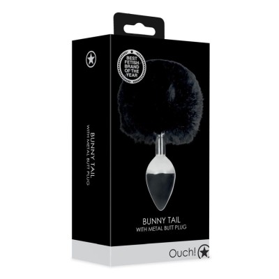 Bunny Tail with Metal Butt Plug - Black Bunny Tail with Metal Butt Plug - Black