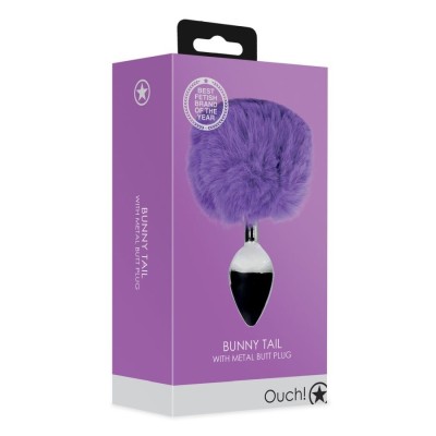 Bunny Tail with Metal Butt Plug - Purple Bunny Tail with Metal Butt Plug - Purple