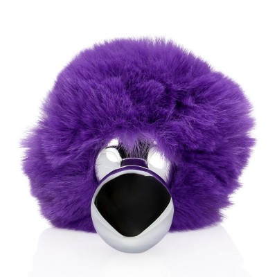 Bunny Tail with Metal Butt Plug - Purple Bunny Tail with Metal Butt Plug - Purple
