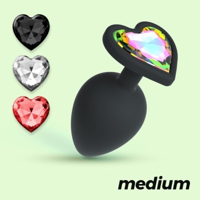 CUORE PLUG ANALE MEDIO CON 4 GIOIELLI CUORE PLUG ANALE MEDIO CON 4 GIOIELLI