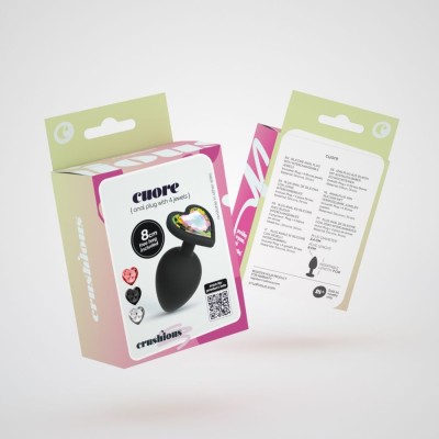 CUORE PLUG ANALE MEDIO CON 4 GIOIELLI CUORE PLUG ANALE MEDIO CON 4 GIOIELLI