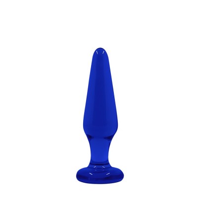 CRYSTAL TAPERED GLASS PLUG MEDIUM BLUE CRYSTAL TAPERED GLASS PLUG MEDIUM BLUE