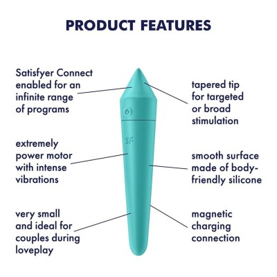 SATISFYER Ultra Power Bullet 8-Turquoise SATISFYER Ultra Power Bullet 8-Turquoise