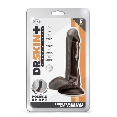 DR. SKIN PLUS 6 INCH POSABLE DILDO WITH DR. SKIN PLUS 6 INCH POSABLE DILDO WITH