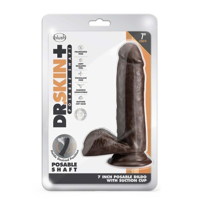 DR. SKIN PLUS 7 INCH POSABLE DILDO WITH DR. SKIN PLUS 7 INCH POSABLE DILDO WITH
