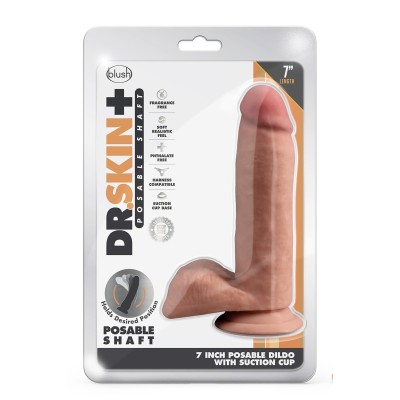 DR. SKIN PLUS 7 INCH POSABLE DILDO WITH DR. SKIN PLUS 7 INCH POSABLE DILDO WITH