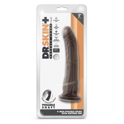 DR. SKIN PLUS 9 INCH POSABLE DILDO CHOCO DR. SKIN PLUS 9 INCH POSABLE DILDO CHOCO