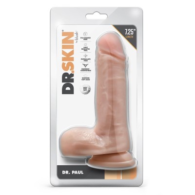DR. SKIN DR. PAUL 7.25 INCH DILDO WITH B DR. SKIN DR. PAUL 7.25 INCH DILDO WITH B