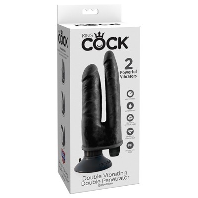 KING COCK VIBR. DOUBLE PENETRATOR BLACK KING COCK VIBR. DOUBLE PENETRATOR BLACK